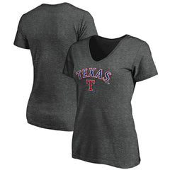 Texas Rangers Women's Core Team Lock Up Wordmark V-Neck T-Shirt - MLB