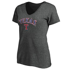 Texas Rangers Women's Core Team Lock Up Wordmark V-Neck T-Shirt - MLB
