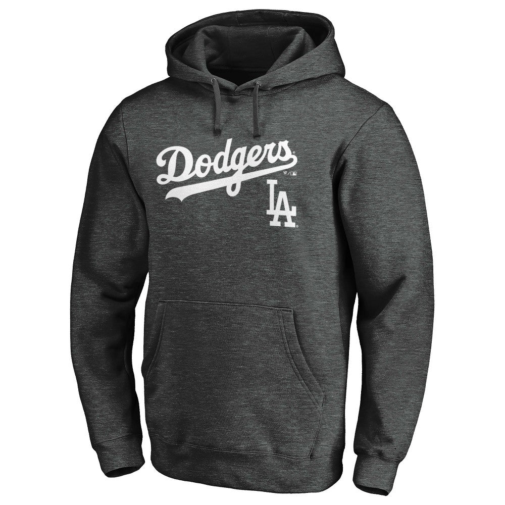 Los Angeles Dodgers Team Lock Up Wordmark Pullover Hoodie - MLB