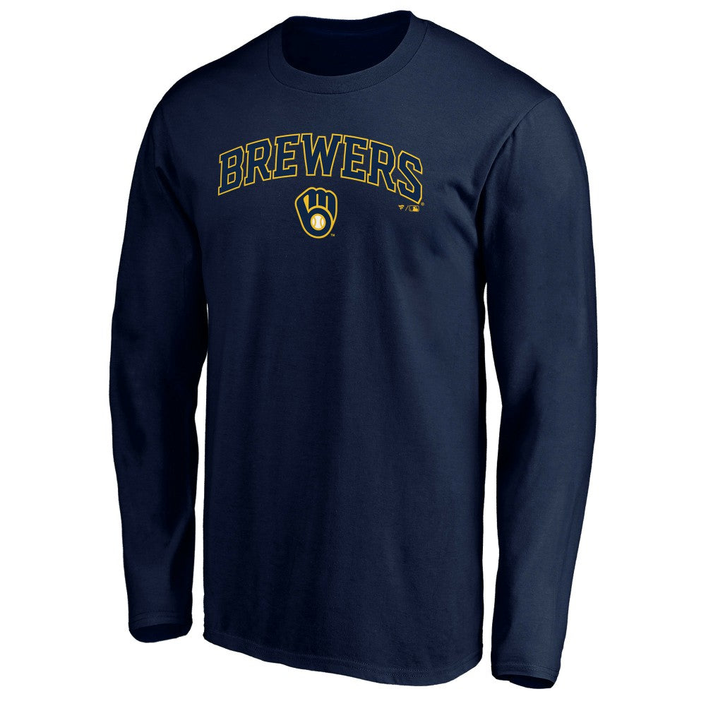 Milwaukee Brewers Team Lock Up Wordmark Long Sleeve T-Shirt - MLB