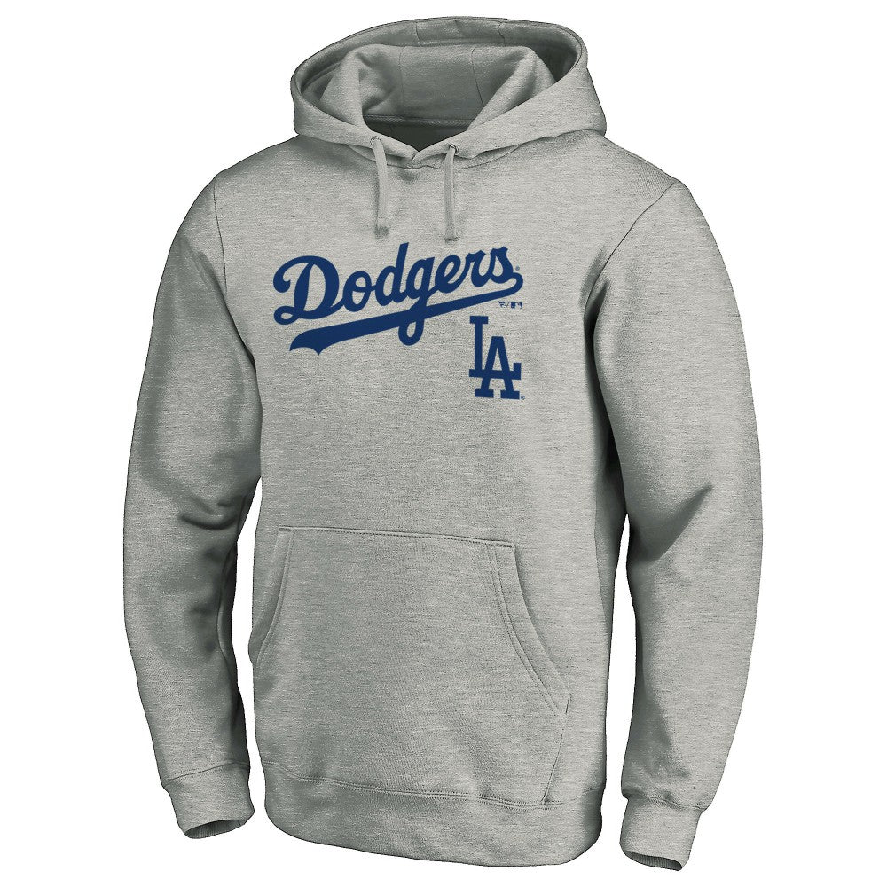 Los Angeles Dodgers Team Lock Up Wordmark Pullover Hoodie - MLB