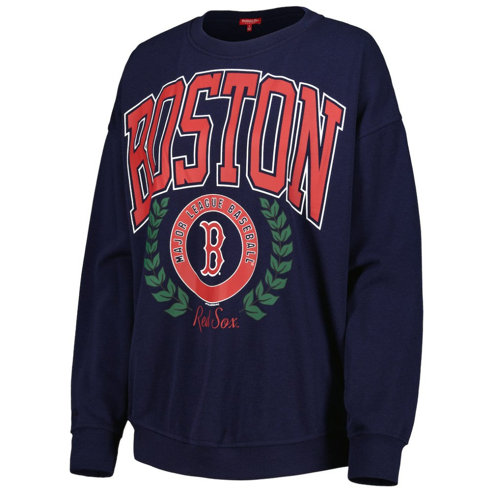 Boston Red Sox Mitchell & Ness Women's Logo Lt 2.0 Pullover Sweatshirt - MLB