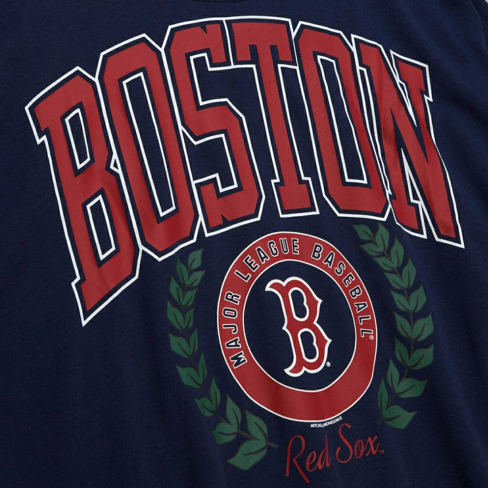 Boston Red Sox Mitchell & Ness Women's Logo Lt 2.0 Pullover Sweatshirt - MLB
