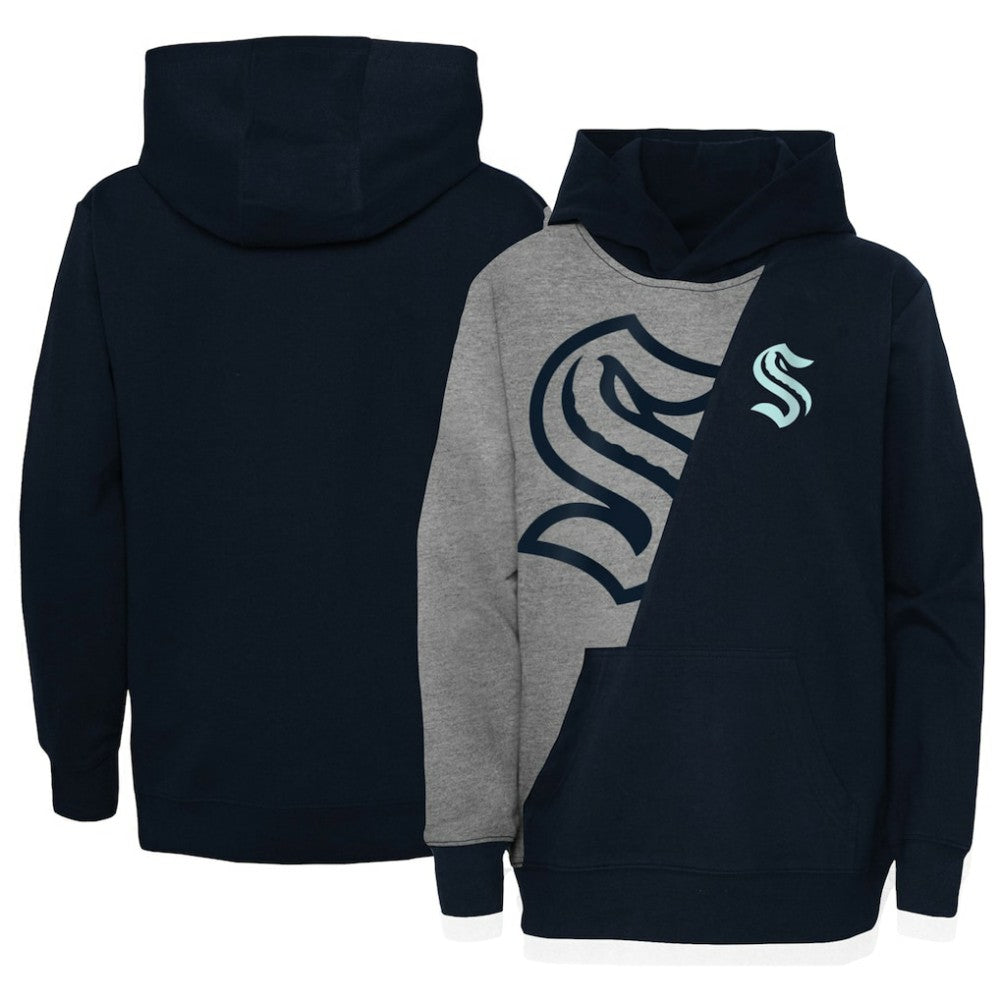 Seattle Kraken Preschool Unrivaled Pullover Hoodie - Gray/Deep Sea Blue - NHL
