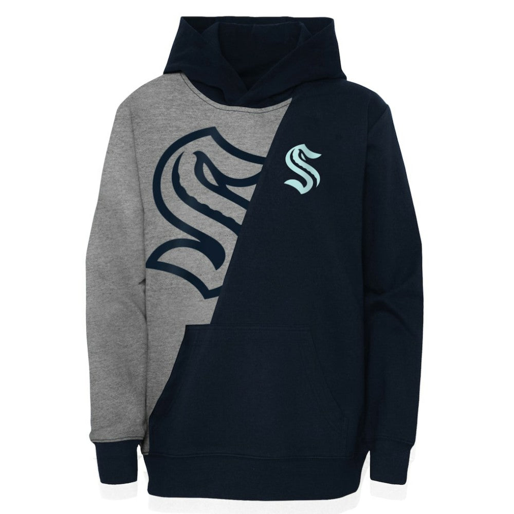 Seattle Kraken Preschool Unrivaled Pullover Hoodie - Gray/Deep Sea Blue - NHL