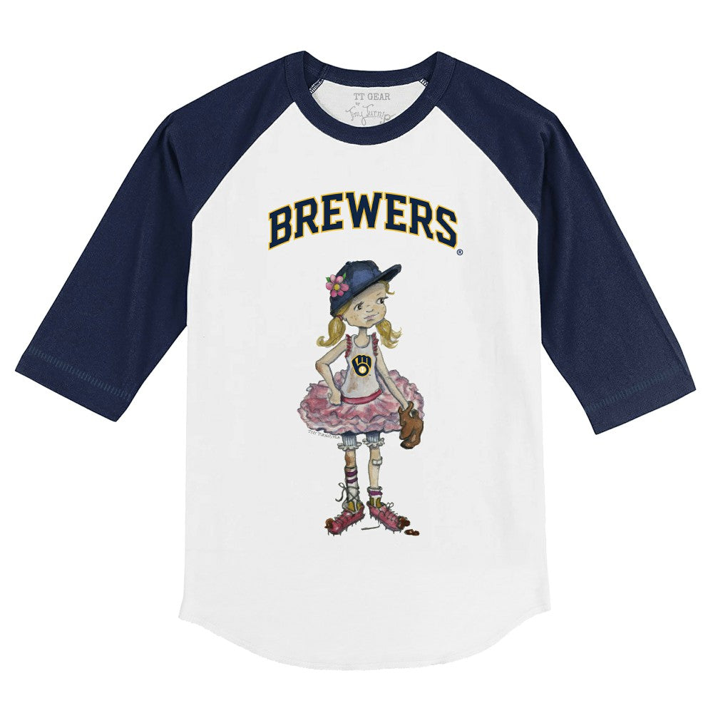 Milwaukee Brewers Tiny Turnip Youth Babes 3/4-Sleeve Raglan T-Shirt - MLB