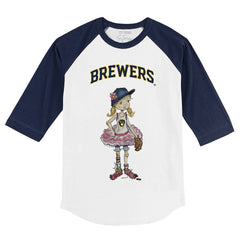Milwaukee Brewers Tiny Turnip Youth Babes 3/4-Sleeve Raglan T-Shirt - MLB