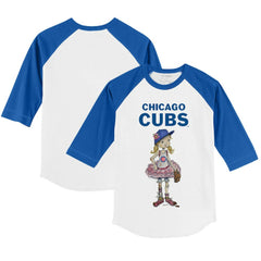 Chicago Cubs Tiny Turnip Youth Babes 3/4-Sleeve Raglan T-Shirt - MLB