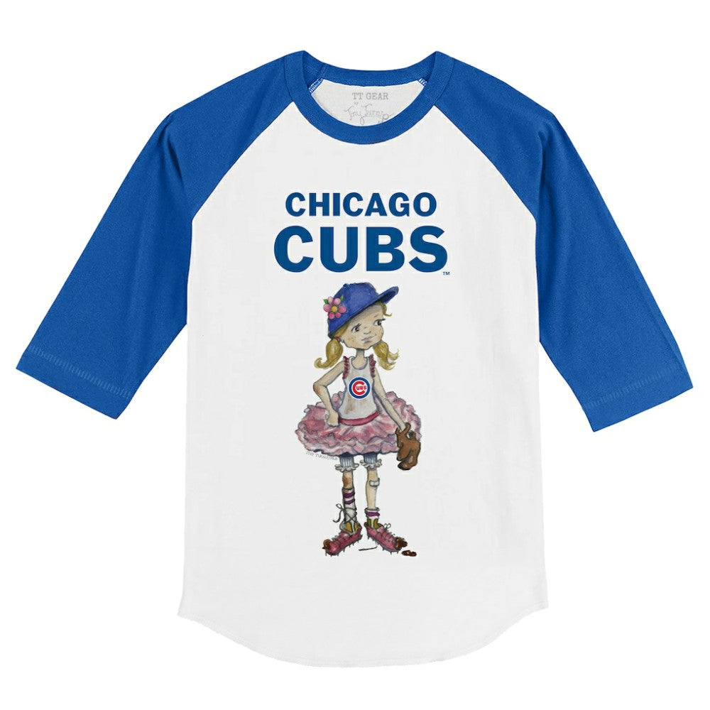 Chicago Cubs Tiny Turnip Youth Babes 3/4-Sleeve Raglan T-Shirt - MLB