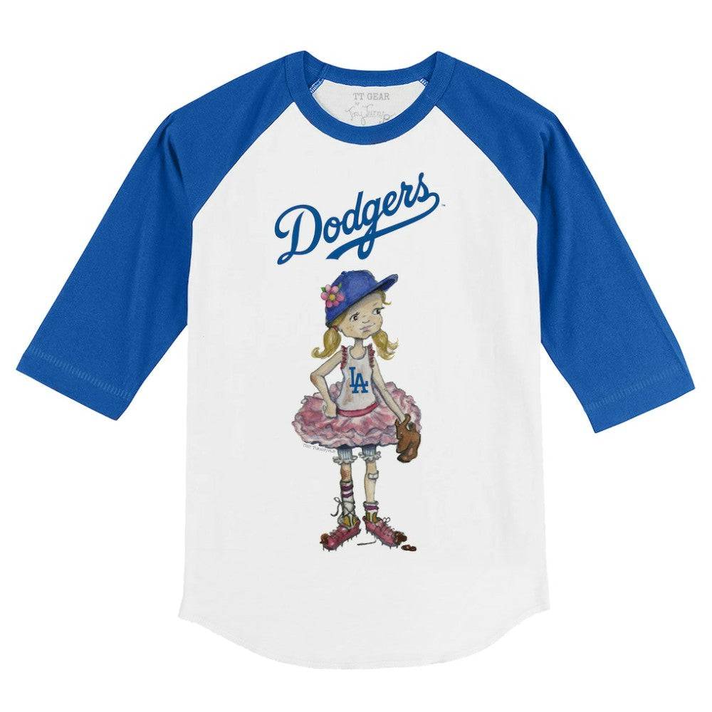 Los Angeles Dodgers Tiny Turnip Youth Babes 3/4-Sleeve Raglan T-Shirt - MLB