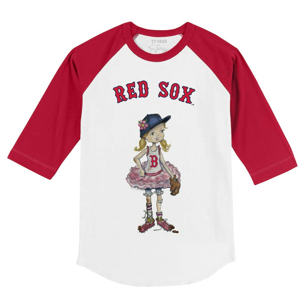 Boston Red Sox Tiny Turnip Youth Babes 3/4-Sleeve Raglan T-Shirt - MLB