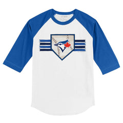 Toronto Blue Jays Tiny Turnip Youth Base Stripe 3/4-Sleeve Raglan T-Shirt - MLB