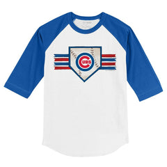 Chicago Cubs Tiny Turnip Youth Base Stripe 3/4-Sleeve Raglan T-Shirt - MLB
