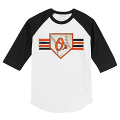 Baltimore Orioles Tiny Turnip Youth Base Stripe 3/4-Sleeve Raglan T-Shirt - MLB