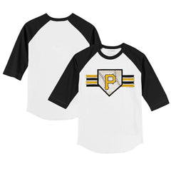 Pittsburgh Pirates Tiny Turnip Youth Base Stripe 3/4-Sleeve Raglan T-Shirt - MLB