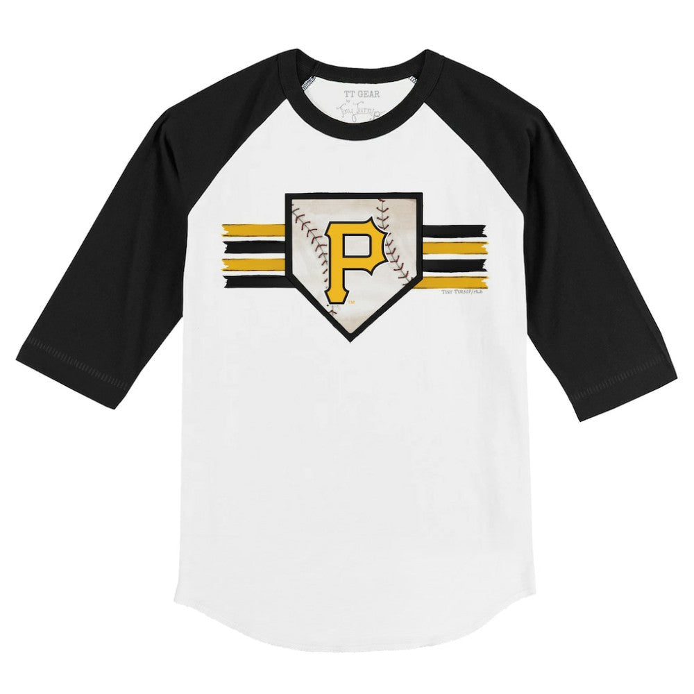 Pittsburgh Pirates Tiny Turnip Youth Base Stripe 3/4-Sleeve Raglan T-Shirt - MLB