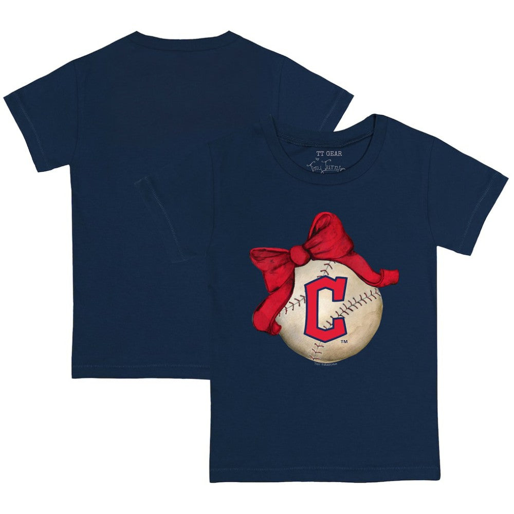Cleveland Guardians Tiny Turnip Youth Baseball Bow T-Shirt - MLB