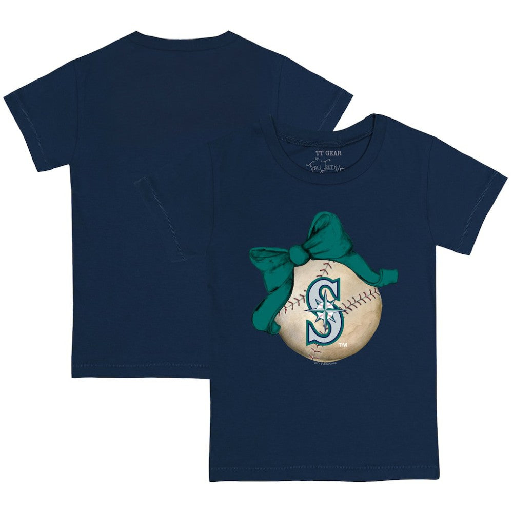 Seattle Mariners Tiny Turnip Youth Baseball Bow T-Shirt - MLB