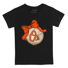 Baltimore Orioles Tiny Turnip Youth Baseball Bow T-Shirt - MLB