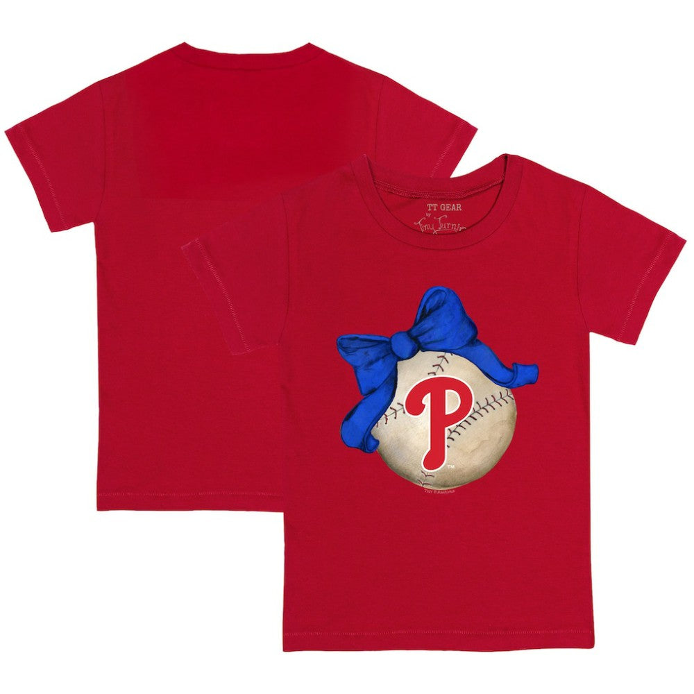 Philadelphia Phillies Tiny Turnip Youth Baseball Bow T-Shirt - MLB