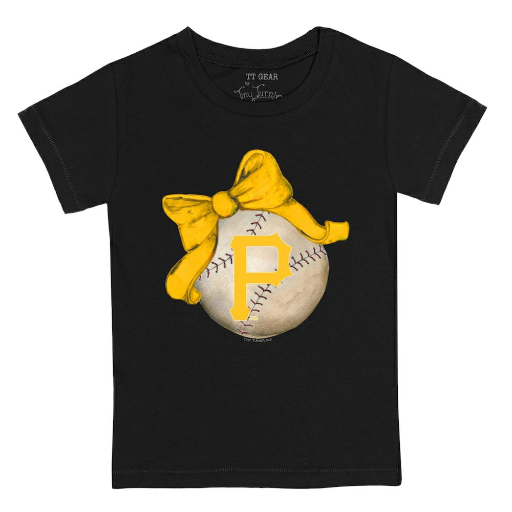 Pittsburgh Pirates Tiny Turnip Youth Baseball Bow T-Shirt - MLB