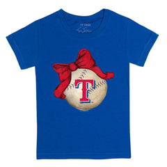 Texas Rangers Tiny Turnip Youth Baseball Bow T-Shirt - MLB