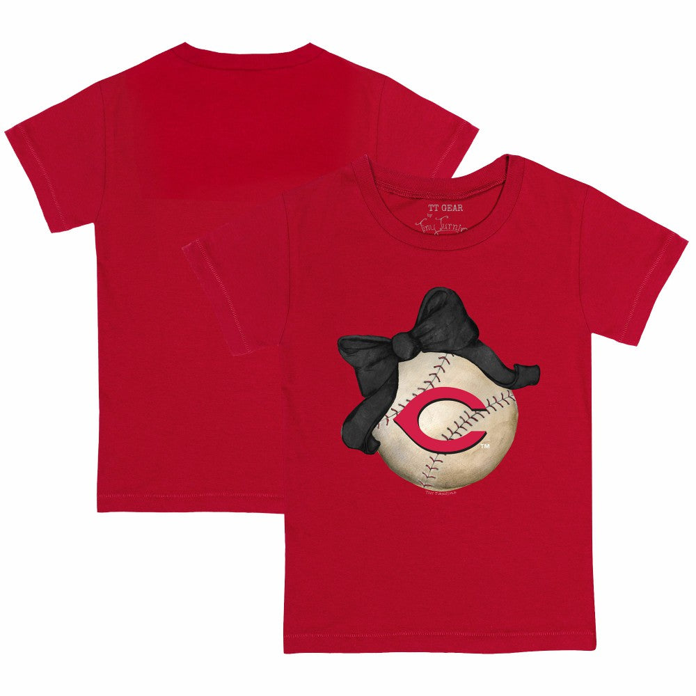 Cincinnati Reds Tiny Turnip Youth Baseball Bow T-Shirt - MLB