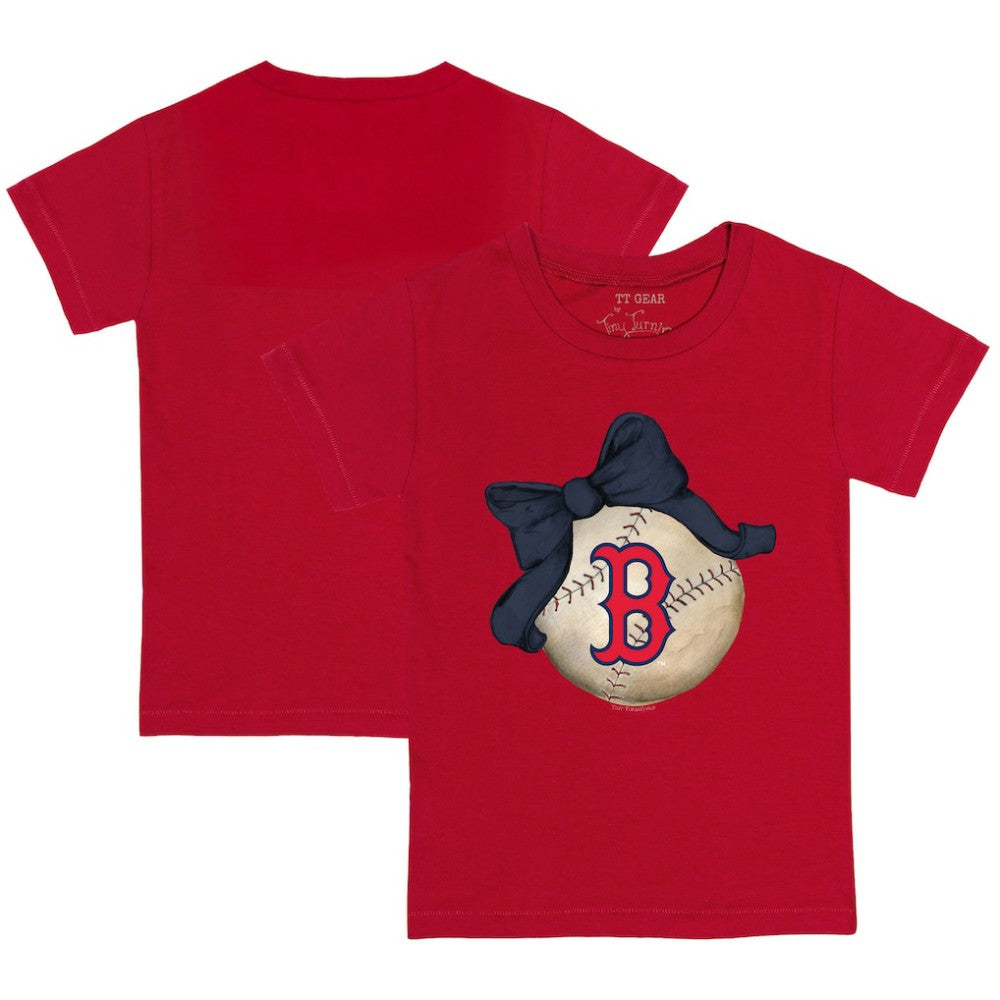 Boston Red Sox Tiny Turnip Youth Baseball Bow T-Shirt - MLB