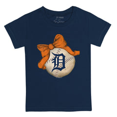 Detroit Tigers Tiny Turnip Youth Baseball Bow T-Shirt - MLB