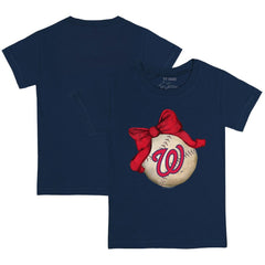 Washington Nationals Tiny Turnip Youth Baseball Bow T-Shirt - MLB