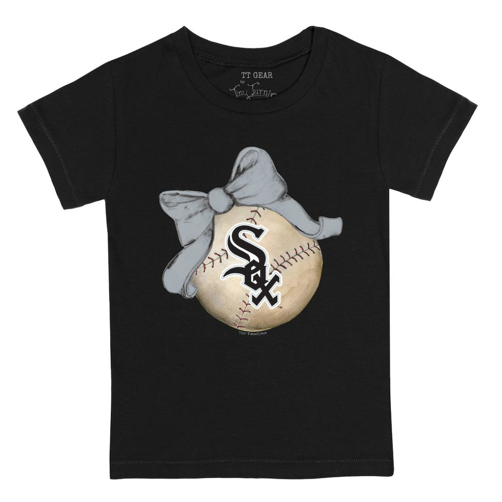 Chicago White Sox Tiny Turnip Youth Baseball Bow T-Shirt - MLB