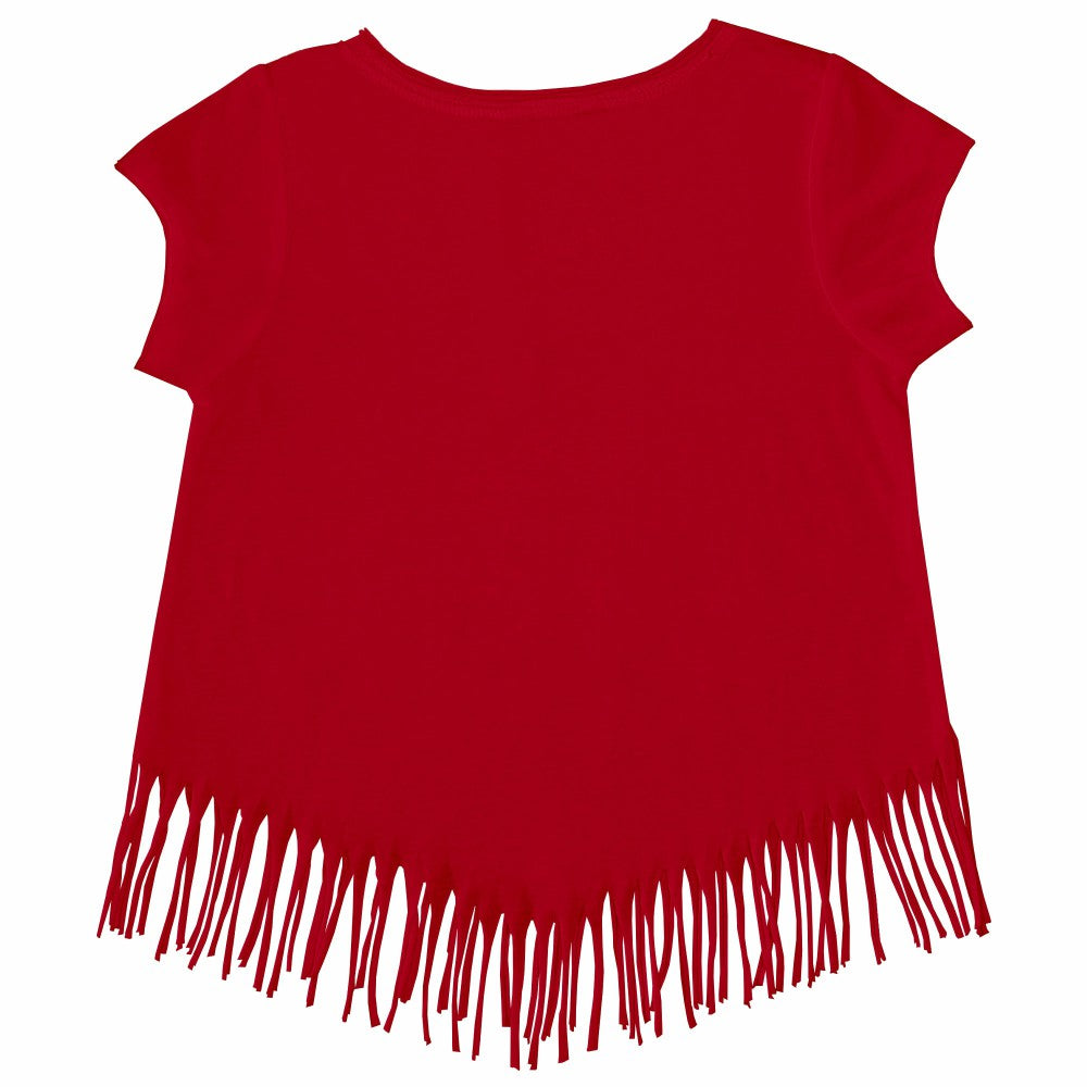 Cincinnati Reds Tiny Turnip Girls Youth Baseball Cross Bats Fringe T-Shirt - MLB