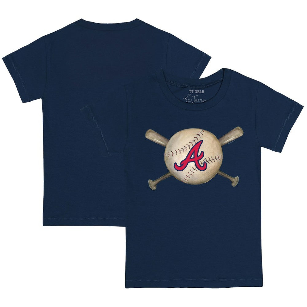 Atlanta Braves Tiny Turnip Youth Baseball Cross Bats T-Shirt - MLB