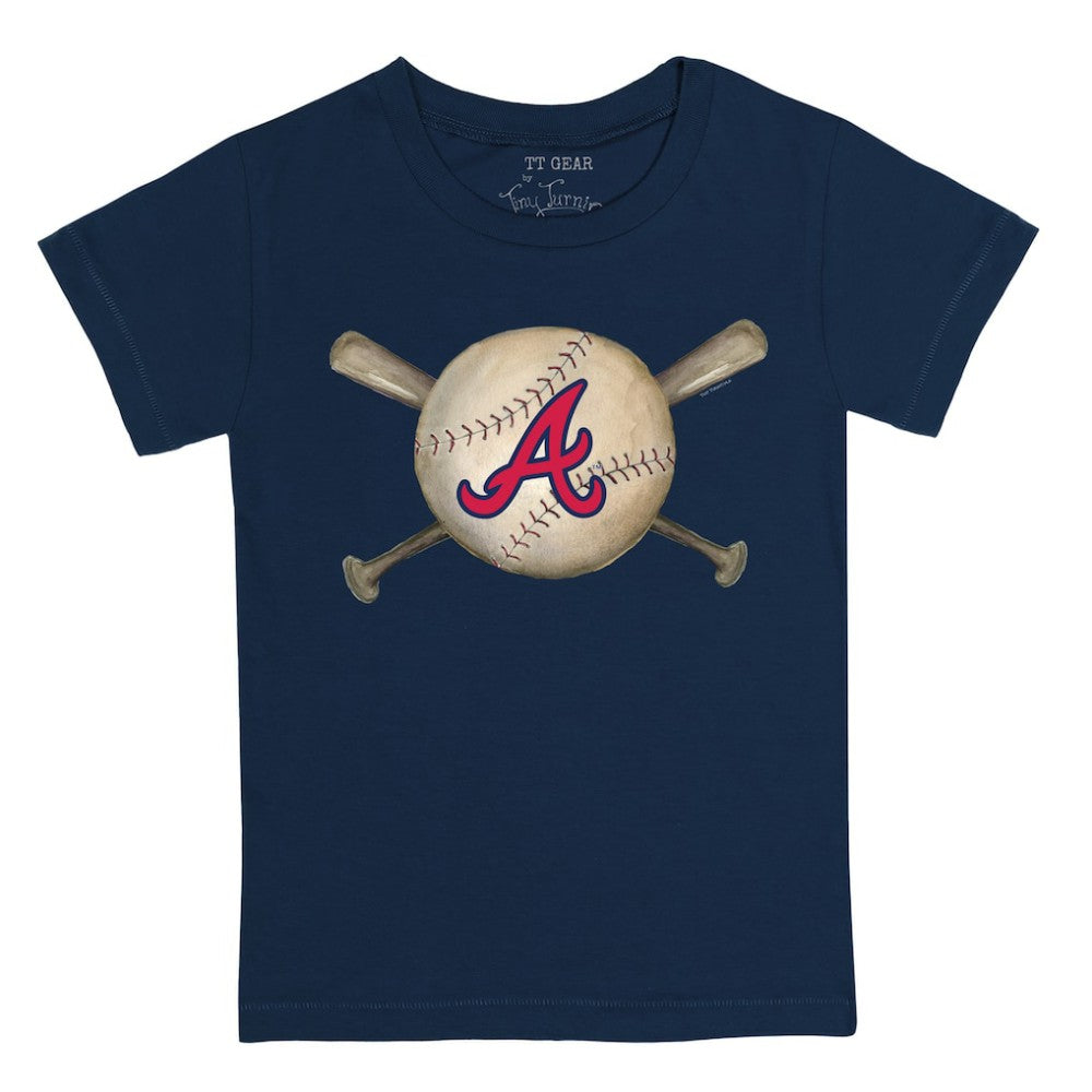 Atlanta Braves Tiny Turnip Youth Baseball Cross Bats T-Shirt - MLB