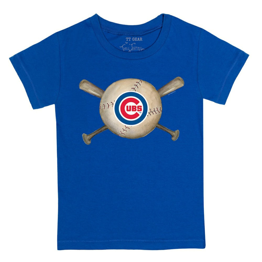 Chicago Cubs Tiny Turnip Youth Baseball Cross Bats T-Shirt - MLB