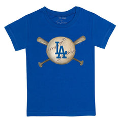 Los Angeles Dodgers Tiny Turnip Youth Baseball Cross Bats T-Shirt - MLB