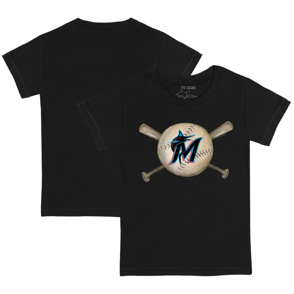 Miami Marlins Tiny Turnip Youth Baseball Cross Bats T-Shirt - MLB