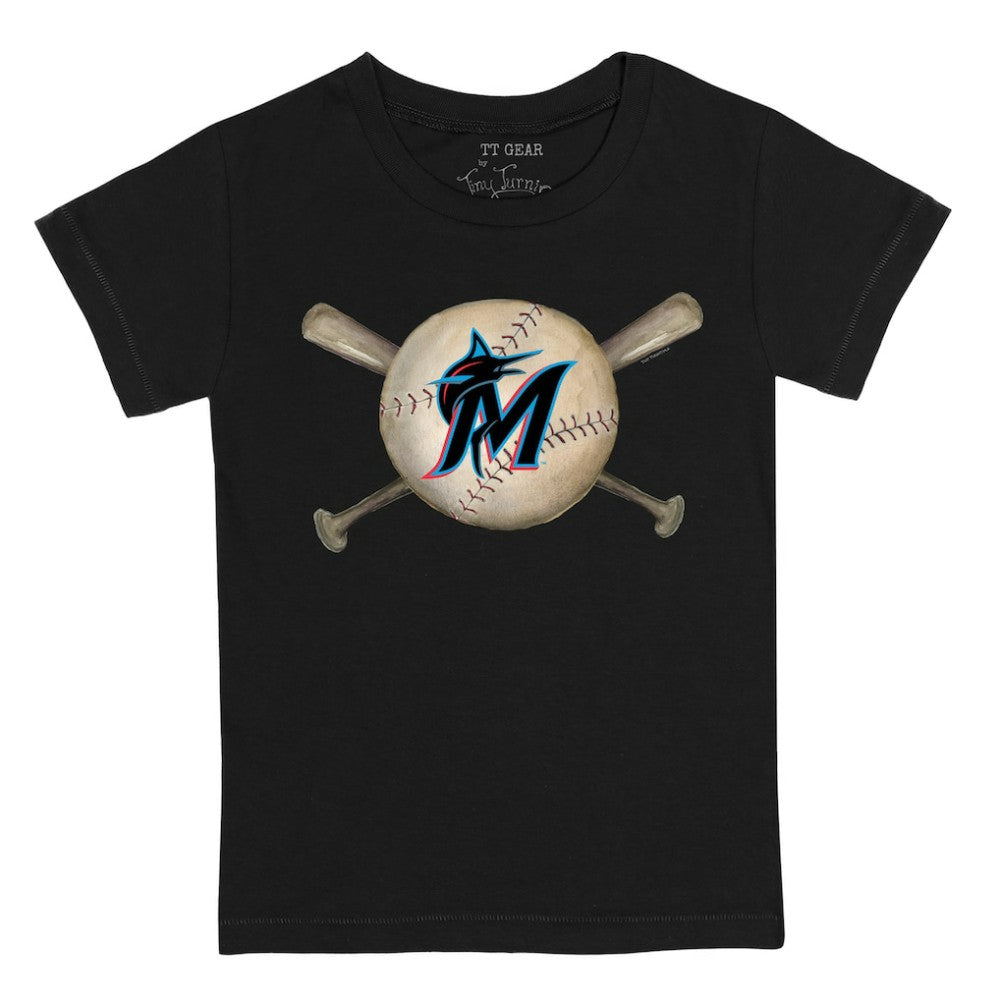 Miami Marlins Tiny Turnip Youth Baseball Cross Bats T-Shirt - MLB