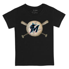 Miami Marlins Tiny Turnip Youth Baseball Cross Bats T-Shirt - MLB