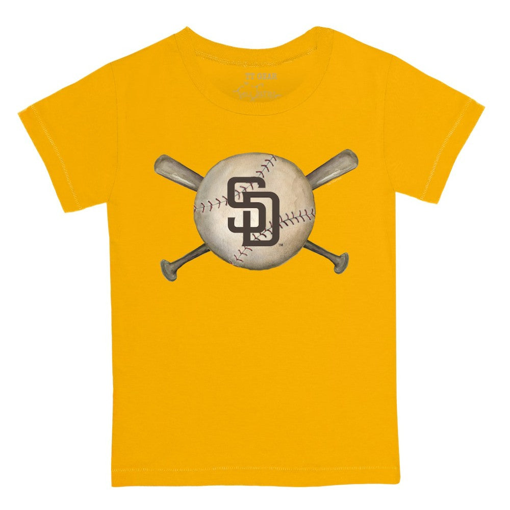 San Diego Padres Tiny Turnip Youth Baseball Cross Bats T-Shirt - MLB
