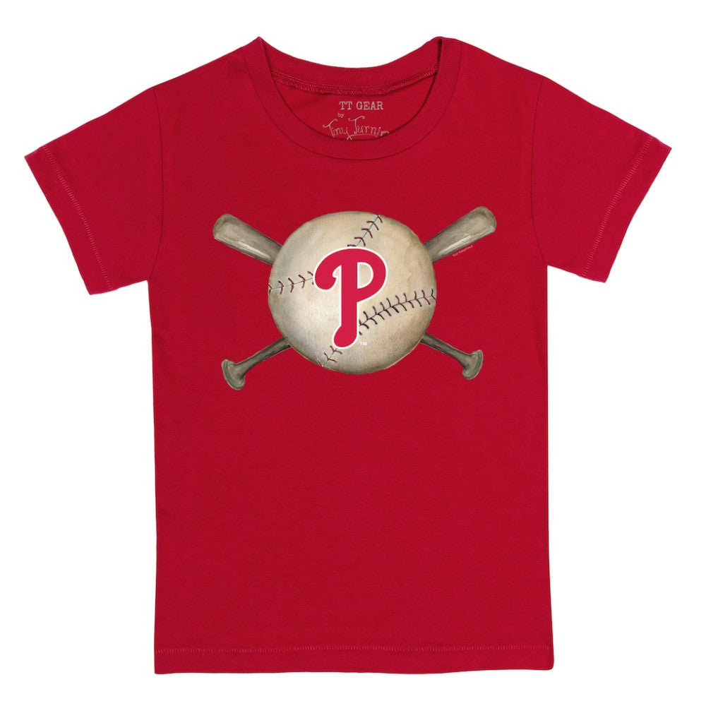 Philadelphia Phillies Tiny Turnip Youth Baseball Cross Bats T-Shirt - MLB