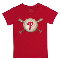 Philadelphia Phillies Tiny Turnip Youth Baseball Cross Bats T-Shirt - MLB