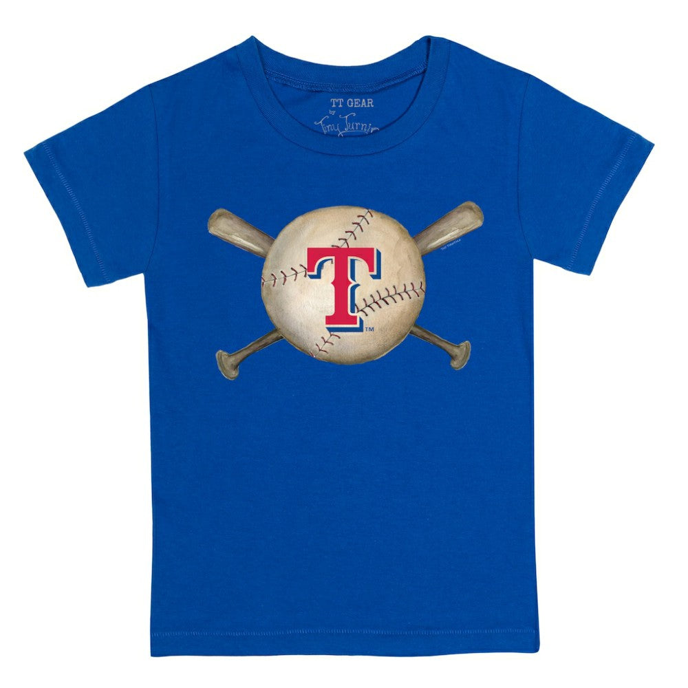 Texas Rangers Tiny Turnip Youth Baseball Cross Bats T-Shirt - MLB