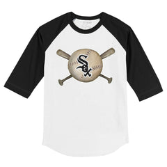 Chicago White Sox Tiny Turnip Youth Baseball Cross Bats 3/4-Sleeve Raglan T-Shirt - MLB