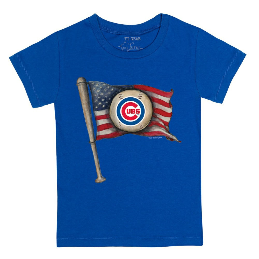Chicago Cubs Tiny Turnip Youth Baseball Flag T-Shirt - MLB