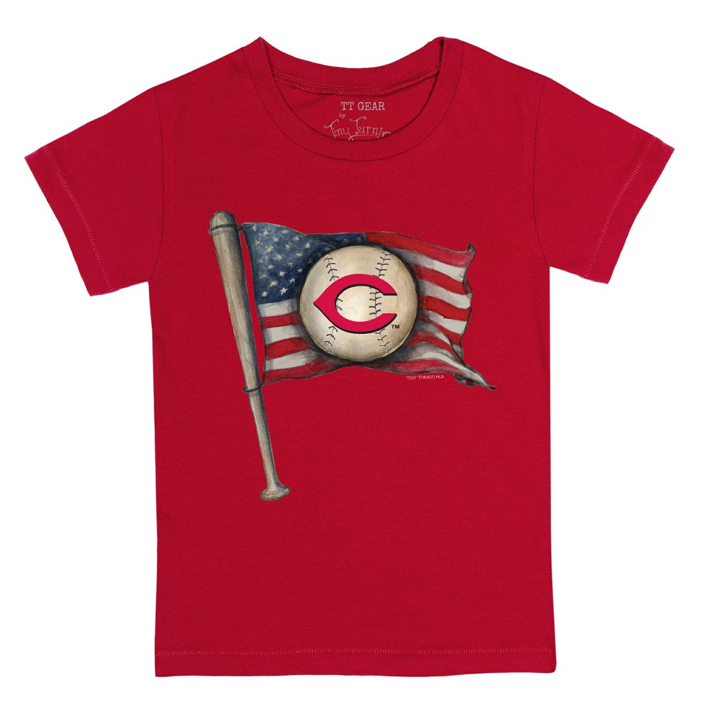 Cincinnati Reds Tiny Turnip Youth Baseball Flag T-Shirt - MLB
