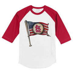 St. Louis Cardinals Tiny Turnip Youth Baseball Flag 3/4-Sleeve Raglan T-Shirt - MLB