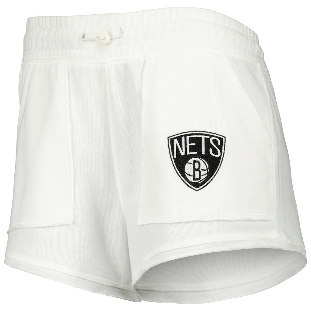 Brooklyn Nets Concepts Sport Women's Sunray Shorts White - NBA