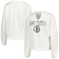 Brooklyn Nets Concepts Sport Women's Sunray Notch Neck Long Sleeve Top White - NBA