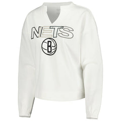 Brooklyn Nets Concepts Sport Women's Sunray Notch Neck Long Sleeve Top White - NBA